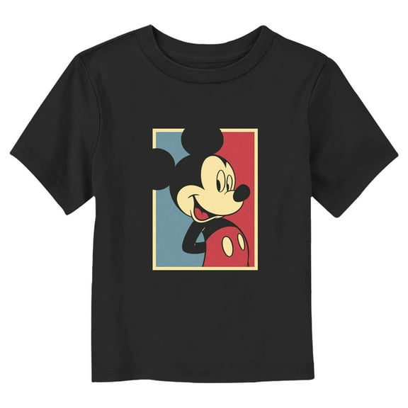 Toddler's Mickey & Friends Character Duotone Portrait  Graphic Tee Black 5T