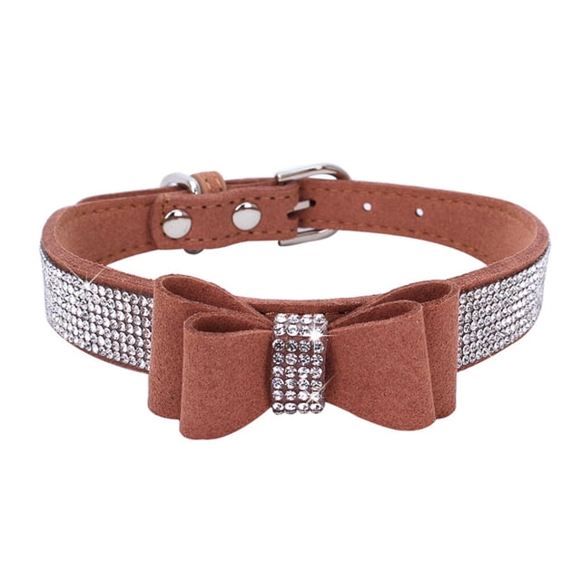 Bling Crystal Cat Collar Metal Adjustable Puppy Rhinestone small Bow Tie Rhinestone Soft Collars Pet Supplies for Small Medium Dogs