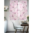 thumbnail image 4 of Pink Flower Sheer Curtains 72 Inches Long 2 Panels Country Plant Retro Watercolor Texture Light Filtering Semi Sheer Window Curtains Drapes for Bedroom Living Room 52"x72", 4 of 7