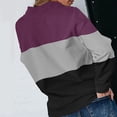 thumbnail image 4 of DHFJKG Women's Sports Quarter Zip Sweatshirt Color Block Loose Fit Stand Collar Long Sleeve Pullover Spring Stylish Tops, 4 of 6