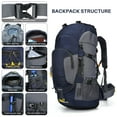 thumbnail image 4 of Eurhowing 60L Waterproof Hiking Backpack with Rain Cover, Large Travel Backpack for Men & Women, Lightweight Camping Backpack for Trekking, Multi-Day Trip, Outdoor Adventure, Blue, 4 of 8