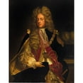 thumbnail image 2 of English School 20x24 Black Ornate Framed Double Matted Museum Art Print Titled: Portrait of King George I of Great Britain (18th Century), 2 of 5