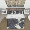thumbnail image 3 of Designart 'Indigo Gold Metallic Flower' Farmhouse Duvet Cover Set, 3 of 4