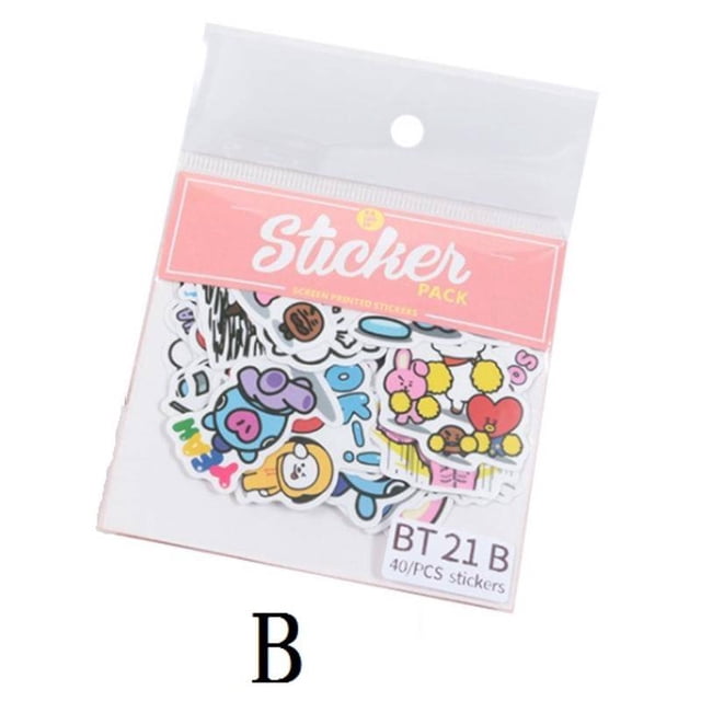 50 Unids/40Pcs KPOP BTS BT21 Muchas Pegatinas De Dibujos Animados De PVC Impermeable Pull Rod Cajas Para Motocicletas Graffiti Niños Amigos classmates Regalos CHIMMY COOKY KOYA MANG RJ SHOOKY TATA