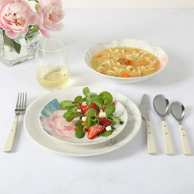 Martha Stewart Everyday Peony 12 Piece Round Fine Ceramic