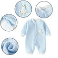thumbnail image 1 of Baby Boy Girl Winter Romper Newborn Warm Jumpsuit Button Cotton Button Jumpsuit for 1M-24M, 1 of 5