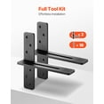thumbnail image 6 of VEVOR T Shelf Brackets 2 Pcs, 200 lbs/90 kg Weight Capacity, 12x2.89x12 in / 304.8x73.5x304.8 mm, Solid Steel Heavy Duty Brackets for Shelves, Countertop Support Floating Bracket Hardware, 6 of 9