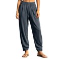 thumbnail image 3 of LIaqionyy Women Pants Casual Flowy Pant Elastic Waist Jogger Vacation Beach Lightweight Lounge Trousers with Pockets, 3 of 7