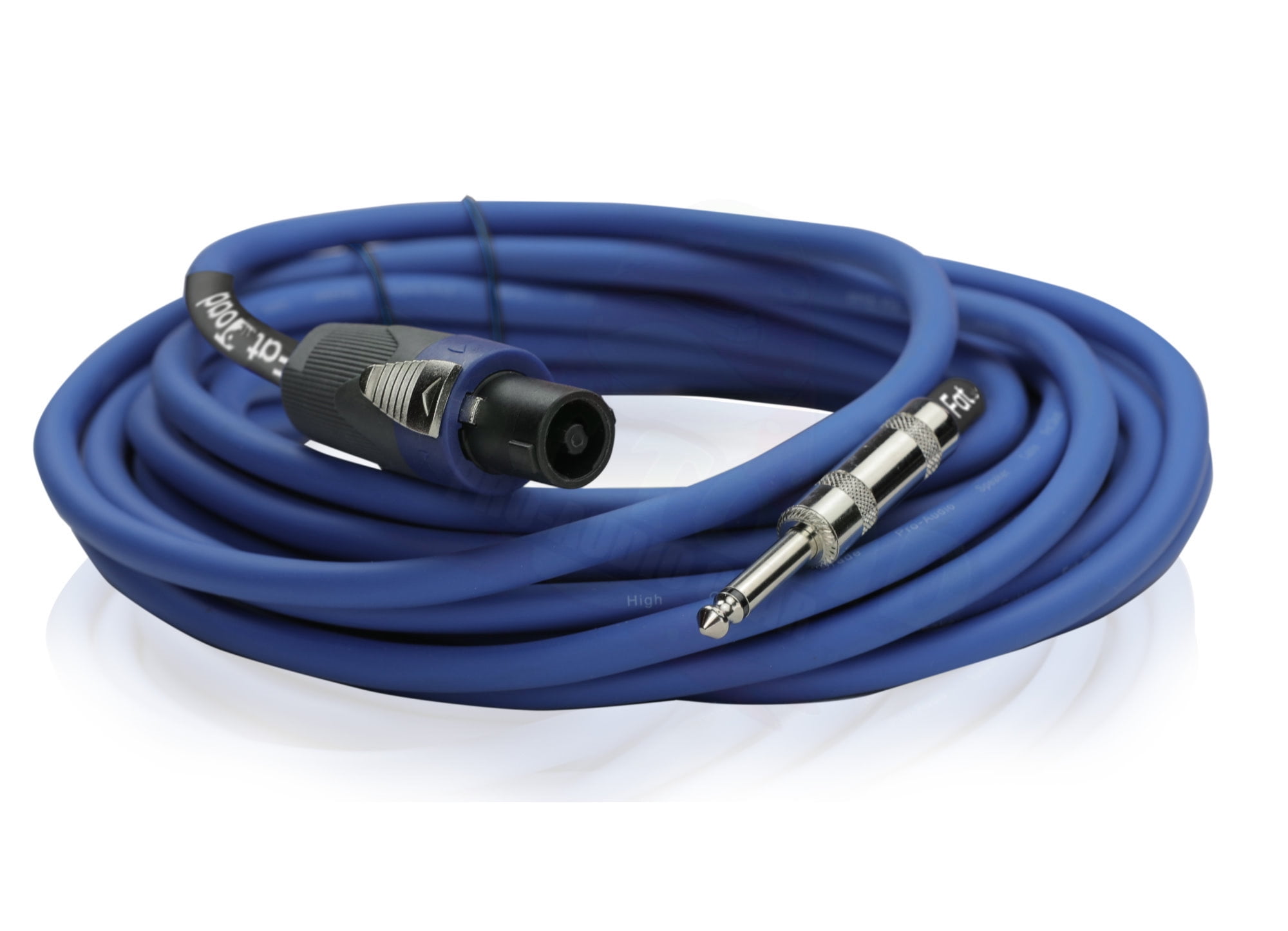 Fat Toad Speakon Cables to 1/4" Male (2 Pack) - 25 ft Professional Pro Audio Blue Speaker PA Cord with Twist Lock Connector - 12 AWG Wire for Impeccable Studio Recording & Stage Performance Gear