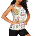 thumbnail image 2 of Lsque Spring Flowers Birds Printed Workout Tank Tops for Women, Athletic Sports Tank Tops, Compression Sleeveless Dry Fit Shirts,Sleeveless Yoga Shirt-XX-Large, 2 of 9