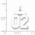 thumbnail image 2 of 925 Sterling Silver Small Number 02 Necklace Pendant Charm Charms, 2 of 6