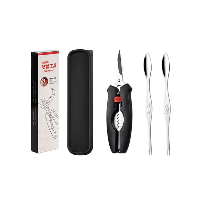 Cateissary Herramientas para mariscos Acero inoxidable Robusto Fácil de limpiar Herramienta para comer cangrejos Ahorre mano de obra Mariscos Cocina y Comedor 23.8x6.3x2.8cm2