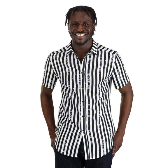 Striped Logo Beetlejuice Adult Shirt