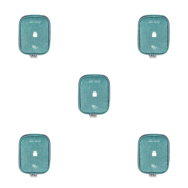 maskred Emergency Organizer for Zipper Waterproof Household Empty Storage Bag Classification Dust-proof Students Pill Case for School Green Small 5Set