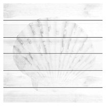 Marmont Hill "Subtle Scallop" Painting Print on White Wood