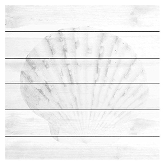 Marmont Hill "Subtle Scallop" Painting Print on White Wood