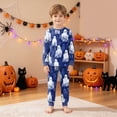 thumbnail image 2 of NOLDARES Kids Halloween Clothes for Boys Girls 2 Piece Toddler Pumpkin Clothes Cotton Kids Ghost Outfit Sleepwear Cotton Warm Winter Jammies(Blue,4-5 Y), 2 of 9