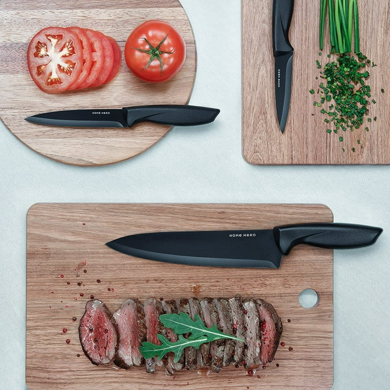 Home Hero Chef Knife Set Knives Kitchen Set Stainless Steel Kitchen Knives Set Kitchen Knife Set with Knife Block, Professional Knife Sharpener 7