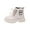 White, variant on CYRBOKO Girl's Riding Boots, Side-zip Lace Up Non-Slip Ankle Boots White Size 8 (Little Kids)