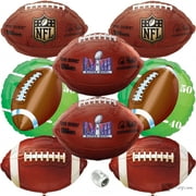 VEIL ENTERTAINMENT Super Bowl LVIII 58 2024 Football Foil 8pc Mylar Balloons Ultimate Party Pack