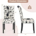 thumbnail image 3 of Costway Set of 2 Tufted Dining Chair Parsons Upholstered Fabric Chair with Wooden Legs White&Black, 3 of 9