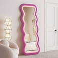 thumbnail image 2 of Nefoso Wavy Full Length Mirror, Freestanding Floor Mirror with Stand, 65"x24" Wall Mounted Mirror for Bedroom,Pink, 2 of 8