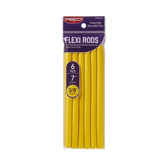 Red by Kiss Flexi Rods 7" 3/8" 6 pcs - Yellow