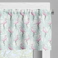 thumbnail image 3 of Ambesonne Flamingo Valance Pack of 2, Palm Trees Pink Birds, 54"X12", Mint Green Pale Pink, 3 of 5
