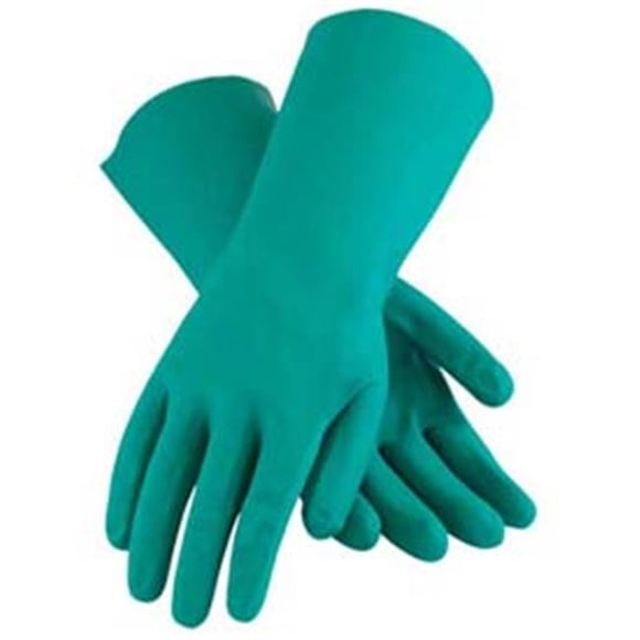 PIP Industries 50-N160G-L Flock Lined Unsupported Nitrile Gloves - 15 Mil, Green - Large
