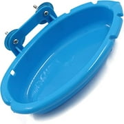 SINMI Boîte de bain d'oiseaux Baignoire suspendue pour oiseaux Accessoires de bain pour perroquet Salle de bain Mangeoire, 18 × 10 × 4 cm, bleu