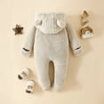 thumbnail image 5 of Baby Snowsuit Hooded Jumpsuit Bear Ear Boy Baby Romper Warm Outfits Baby Girl Little Sister Outfit 3-6 Months, 5 of 6
