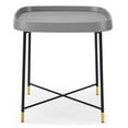 thumbnail image 2 of Lucia Side Table Gray oak veneer Black metal Frame and Brass color Cap..., 2 of 3