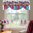 thumbnail image 2 of Independence Day Tie Up Valances Curtain, Adjustable Kitchen American Flag Red Blue Bottle Flowers Valances for Windows Decor, Rod Pocket Short Curtains Set for Bedroom/Bathroom, 42"x18", 2 of 9