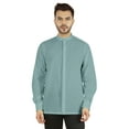 thumbnail image 1 of Bestman Mens Solid Shirt Mandarin Collar Long Sleeve Button-Up Formal Shirts Office Wear, 1 of 7
