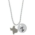 thumbnail image 1 of Delight Jewelry Stainless Steel Texas - Silvertone Script Initial Disc - I - Charm Necklace, 20"+3", 1 of 4