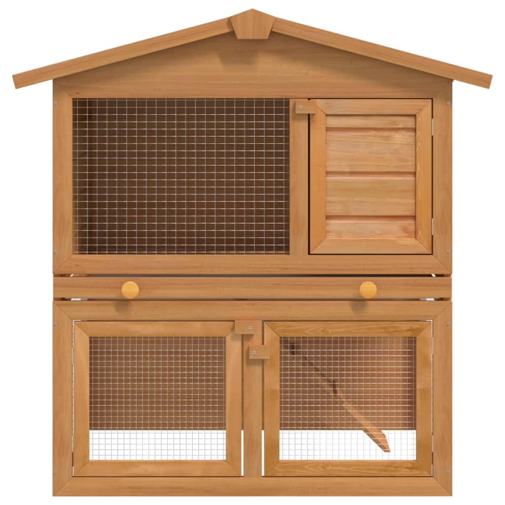 vidaXL Rabbit Hutch Bunny Cage with Pull Out Tray Pet House Solid Pine Wood