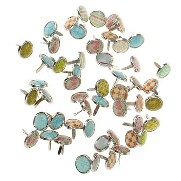 50 Metal Material Mini Colorful Brads Paper Fastener for Card & Scrapbooking Embellishment