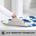 thumbnail image 2 of 1pc Blue Flowers Absorbent Non-Slip Bathroom Thickened Flannel Rug Decor,Soft,Quick Drying,Suitable For Indoor/outdoor Use,Bathrooms,Bedrooms,Kitchens,Terrace,Laundry Rooms,16"x24", 2 of 7