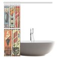 thumbnail image 2 of BPBOP Nostalgic Car Figure with Garage Service and Repair Store Phrase Dated Faded Fabric Bathroom Shower Curtain 60x72 Inches, 2 of 2