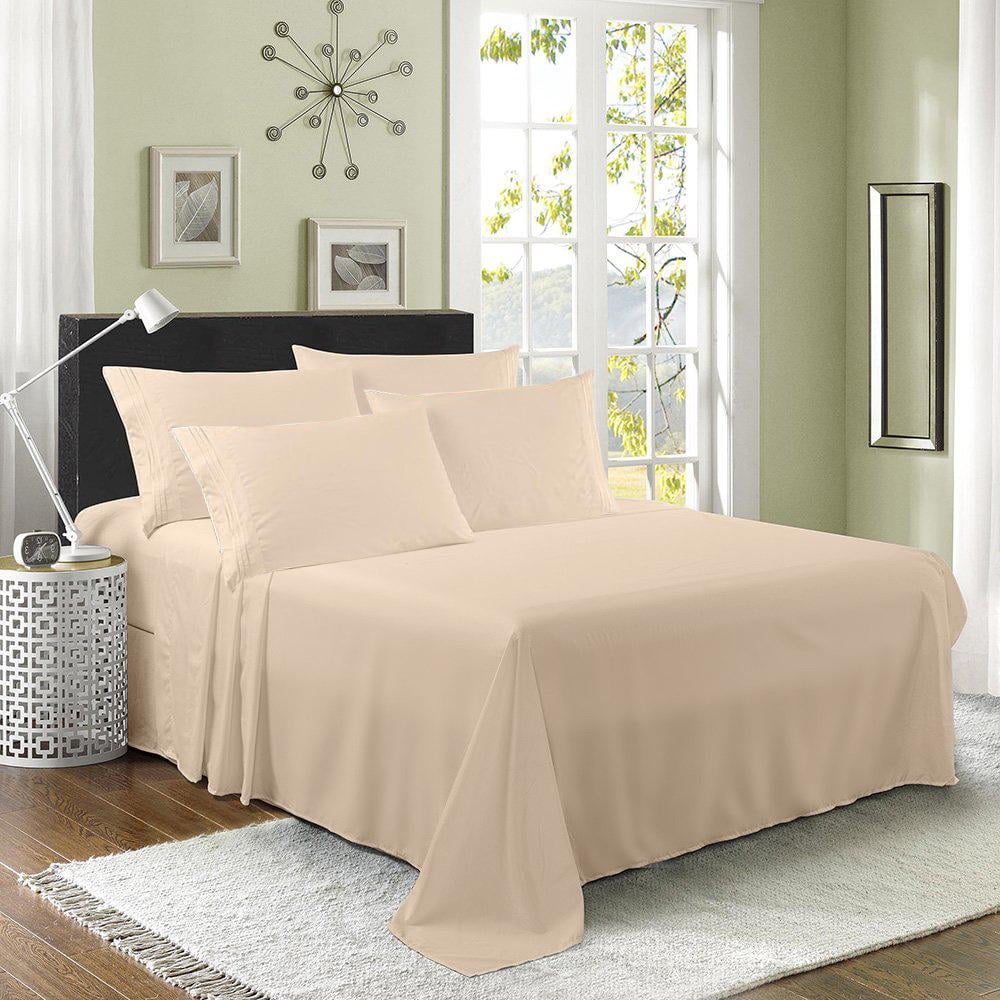 6 Piece Derived Rayon Bamboo Sheets,Bamboo Sheet Set Deep Pockets