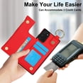 thumbnail image 5 of Allytechgroup for Samsung Galaxy Note 20 Wallet Case, Zipper Pocket Cards Holder RFID Blocking Ring Holder Stand Bumper Shockproof PU Leather Retro Phone Case for Samsung Galaxy Note 20, Red, 5 of 8