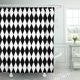 thumbnail image 1 of ABPHQTO Cortina de ducha de poliéster para baño de bebé abstracto blanco con patrón negro diamante 152x180 cm, 1 of 2
