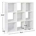 thumbnail image 4 of SONGMY 9-Cube White Storage Organizer Bookcase, Modern Bookshelf for Living Room, Home Office Display Shelf with Fabric Bins, Cube Storage Organizer Cabinet, 4 of 10