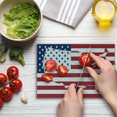 thumbnail image 4 of American Flag Cutting Board, America Continent Shaped Flag Martial Design International World Glory Print, Decorative Tempered Glass Cutting and Serving Board, Small Size, Navy Red, by Ambesonne, 4 of 5