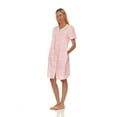 thumbnail image 2 of Lati Fashion Women Snaps Front Duster Short Sleeve Female Nightgowns & Sleepshirts Pink Size 2X, 2 of 4