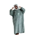 thumbnail image 1 of Guardurnaity Manta suéter con capucha de invierno para parejas mangas cálidas y cómodas con bolsillos manta albornoz Pijama azul brumoso, 1 of 6