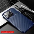 thumbnail image 2 of ELEHOLD Carbon Fiber Texture Case for iPhone 14 Pro Max 6.7 inch,Ultra Slim Shock-Absorption Flexible TPU Rubber Protective case with Anti-Scratch Durable Anti-Fingerprint, Blue, 2 of 8