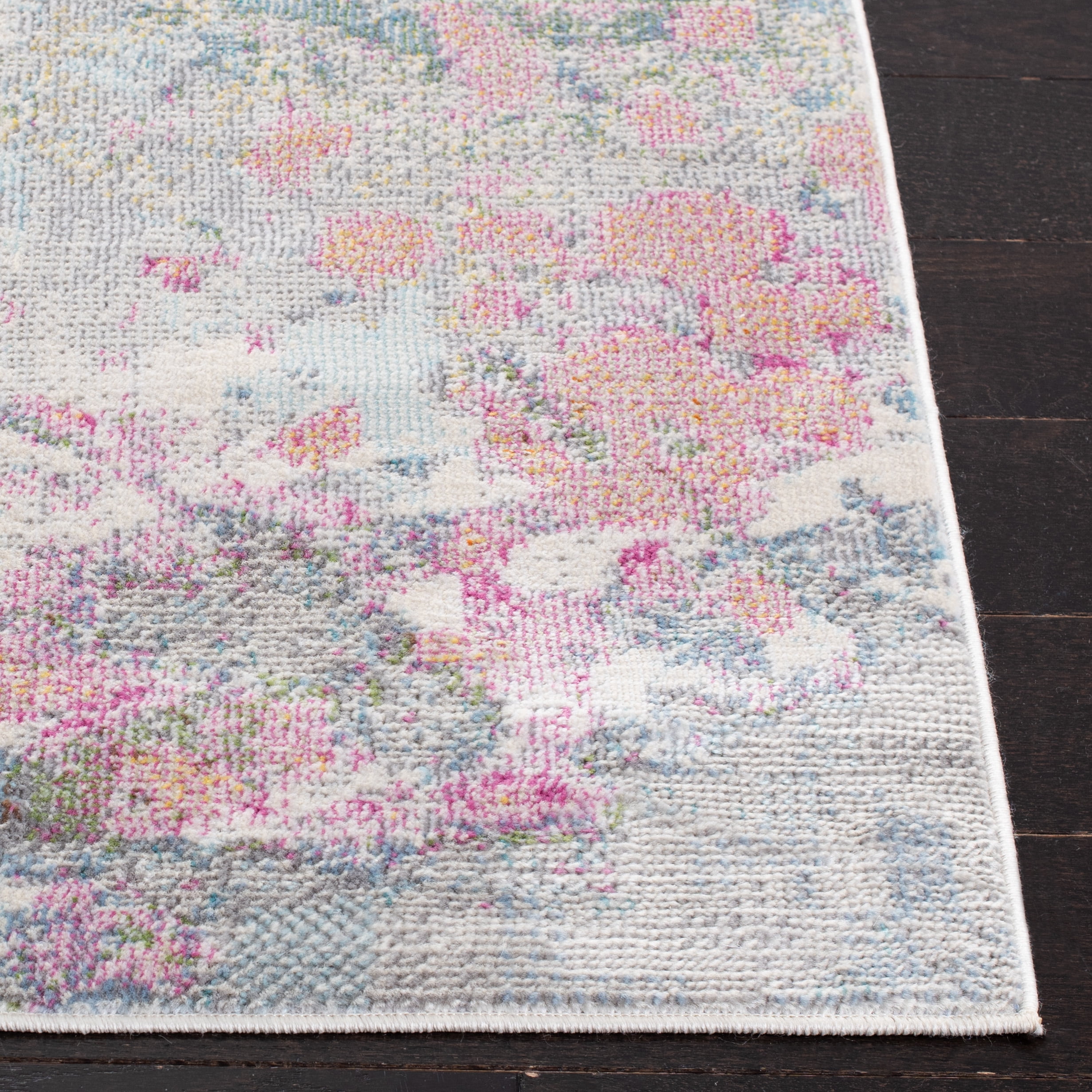 SAFAVIEH Lillian Darell Botanical Runner Rug, Ivory/Pink, 2'2" x 8'