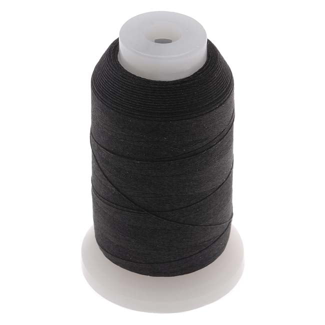 The Beadsmith 100 Silk Beading Thread Size '0' 600 Yards Black 1