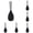 Black-6Pcs, variant on 9.2*2.7" Stainless Steel Silicone Rice Spoon, Non-Stick Rice Paddle with Hanging Hole, Heat-Resistant Rice Scoop for Mashed Potatoes, Nonstick Cooker Utensil, Kitchen Essential (Black)